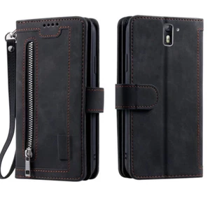 OnePlus One Wallet Case,Leather Zipper Magnetic Flip Card Case For OnePlus One - Picture 1 of 26