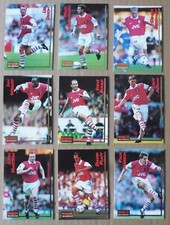 ARSENAL MERLIN ULTIMATE 1995 FOOTBALL CARDS x 9