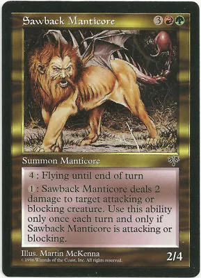 Magic the Gathering x1 Sawback Manticore Mirage Multicolored Rare Creature NM - Image 1 of 2