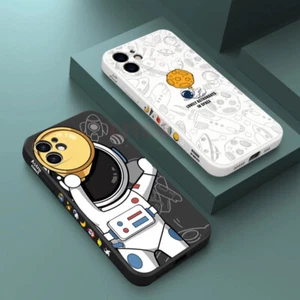 For iPhone 15 14 13 12 Pro Max 11 XR 8 SE Cartoon Astronaut Silicone Case Cover - Picture 1 of 22