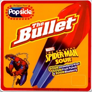 Vintage Good Humor Pricing Sticker 6"x6" The Bullet Popsicle Amazing Spider Man  - Picture 1 of 2