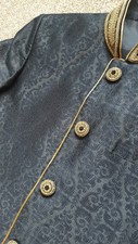 Mens designer Pakistani black/gold brocade sherwani Indian suit.size large / 44