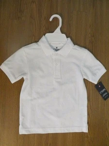 NEW CHAPS BOYS APPROVED SCHOOL UNIFORM WHITE SHORT SLEEVE POLO SIZE 4, 5-6 - Picture 1 of 3