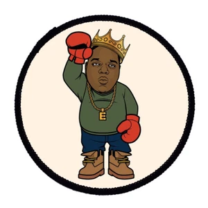Circular Printed Patch - Notorious BIG Biggie Boxing Sew On Badge in 3 sizes - Foto 1 di 1