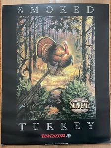 Vintage Winchester Supreme Turkey Hunting Poster 17"x22" Smoked Turkey - Picture 1 of 2