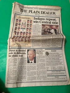 CLEVELAND INDIANS 1996 CLEVELAND NEWSPAPER  Sept 1996 Central Champs Alomar Read - Picture 1 of 3