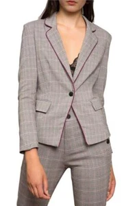 Lucy Paris Woman's Chantel Plaid Blazer Black White Combo - Picture 1 of 3