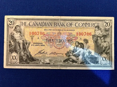 $20 Canadian Bank of Commerce 1935 Banknote Cover