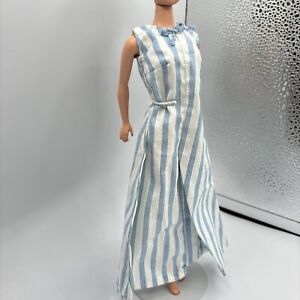 Vintage Barbie Clone Domowy Niebieski Biały Kombinezon Styl Palazzo Szerokie nogawki Spodnie