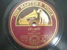 ANONA WINN B 3174 ENGLAND RARE 78 RPM RECORD 10" RED VG+