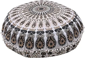 Grande Copricuscino Mandala Oro Bohemien Yoga Meditazione Pavimento Comodo Casa - Foto 1 di 4