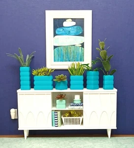 LOTE DE 6 JARRONES DE VERDE AZULADO Accesorios DECORACIÓN jardinera DIORAMA utilería escala 1/6 para BARBIE - Imagen 1 de 3