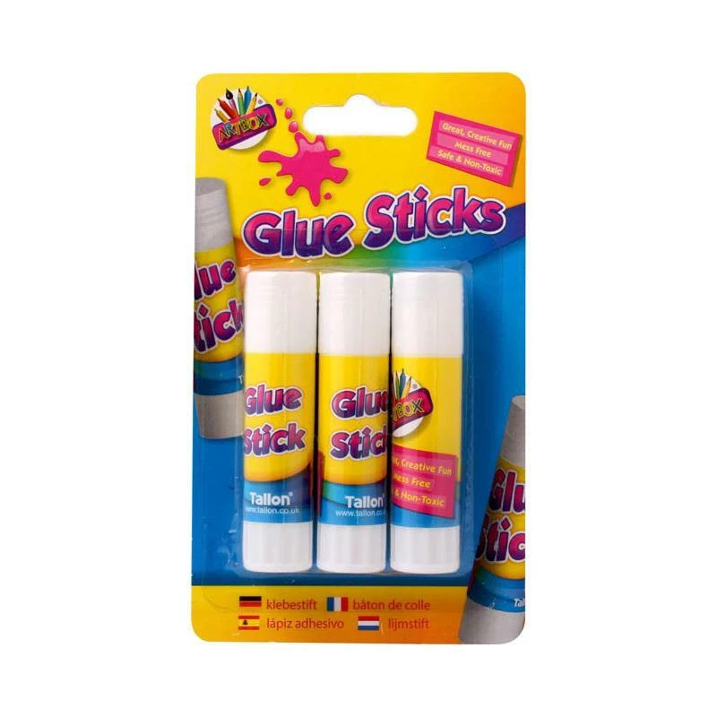 3 Twist Action Glue Sticks - Kids Children School Craft Art Non Toxic Adhesives