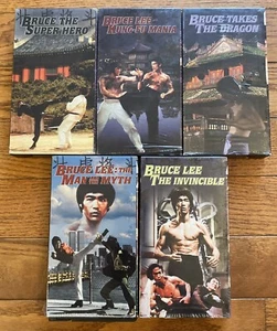 Bruce Lee Kung Fu Mania Movie 5 VHS Lot The Dragon Super Hero Invincible - Picture 1 of 3