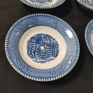 Vintage Blue Royal China Currier and Ives Fruit Dessert Bowl 5 1/2" - Picture 1 of 4