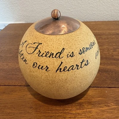 Candelabro vintage Comfort Candle Friend Globe Pabellón 2005 tapa de cobre regalo Foto 1 de 4