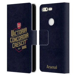 OFFICIAL ARSENAL FC TYPOGRAPHY LEATHER BOOK WALLET CASE COVER FOR GOOGLE PHONES - Picture 1 of 9