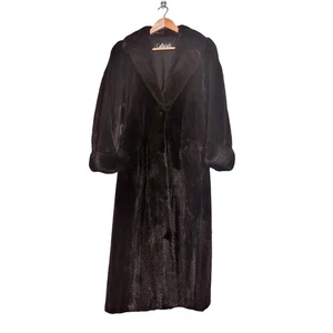 Garfinkels Long Fur Coat Women Small Medium* Brown Luxury Glamorous - Picture 1 of 16