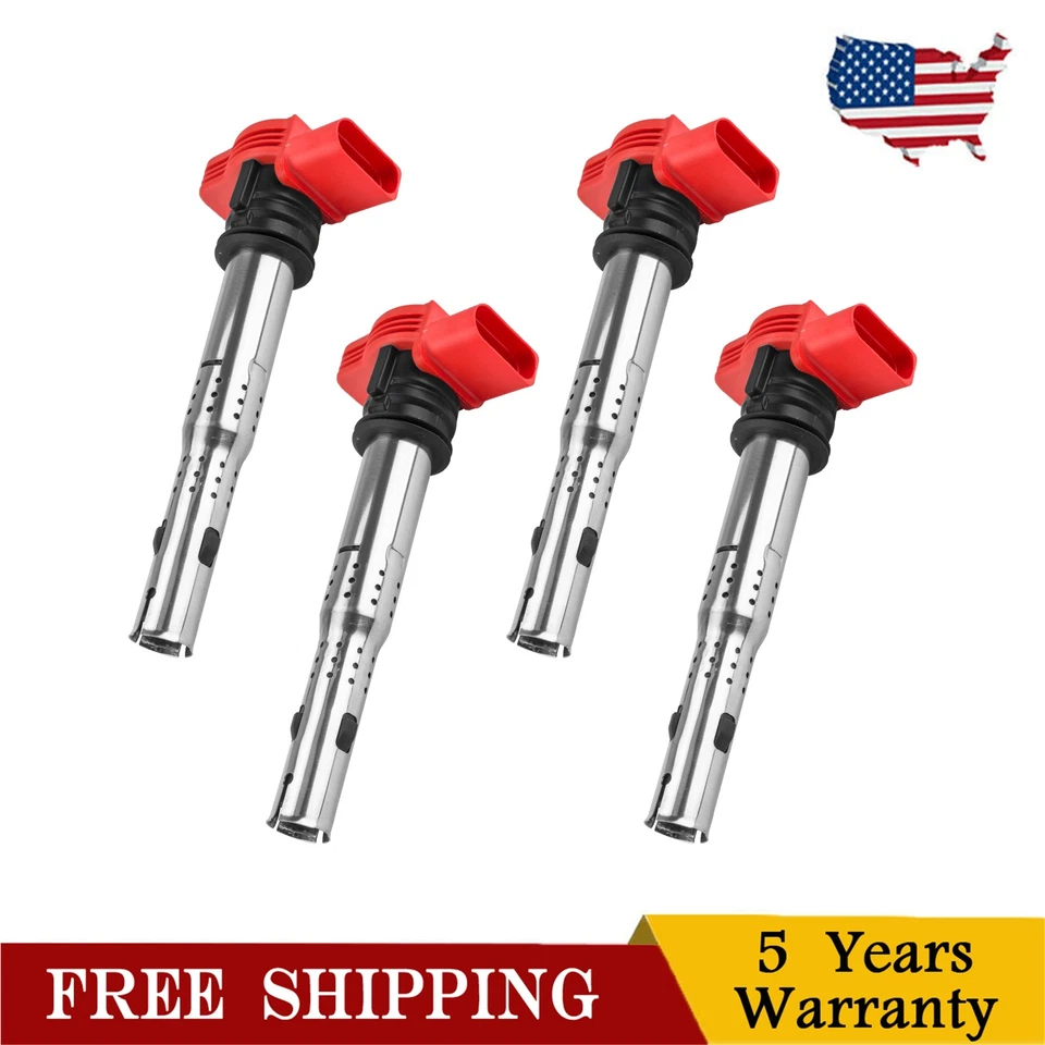 Set of 4 Ignition Coils UF529 for Audi Q7 3.0L and 2007-2012 Audi A6 Quattro - Image 1 of 4