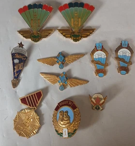 10 Rare Mongolian Military Pins & Badges Paratrooper Eastern Asian Memorabilia - Picture 1 of 15
