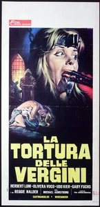 CINEMA-locandina LA TORTURA DELLE VERGINI lom,vuco,kier M.AMSTRONG Hexen - Picture 1 of 1
