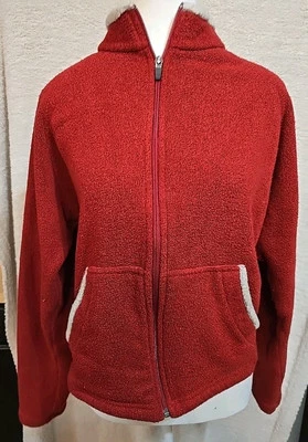 Chaqueta Suéter KÜHL Alfpaca Polar Cremallera Completa Mujer’s M Rojo/Marrón Bolsillos Foto 1 de 4