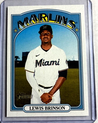 Sp- 2021 Topps Heritage High Number #708- Lewis Brinson - Image 1 of 2