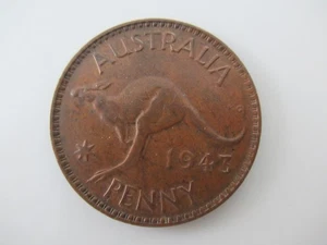 1943 Austrialian Penny, King George VI - Picture 1 of 3