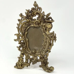 Marco dorado de filigrana querubín ornamentado victoriano rococó barroco Art Nouveau - Imagen 1 de 8