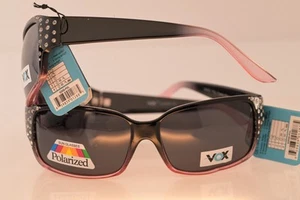 Vox Woman Black Smoke Tent Bling Sunglasses. #1205 Polarized - Picture 1 of 3
