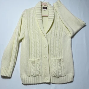 Susan Ess Strickjacke creme Zopfmuster Gr. L top - Bild 1 von 5