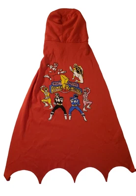 Vtg 90’s Mighty Morphin Power Rangers Kids Red Ranger Hooded Mask Cape Cosplay - Image 1 of 4