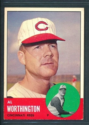 1963 Topps #556 AL WORTHINGTON High # SP, Cincinnati Reds ~ EX to EX+ - Image 1 of 2