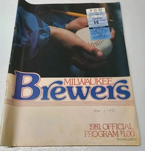 Biglietto e programma serie Division 1981 1981 Yankees Brewers Yount Fingers gioco 1 - Foto 1 di 6