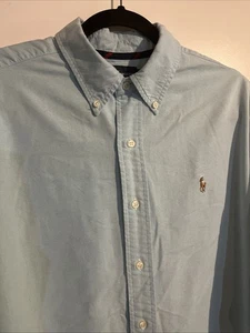 Polo Ralph Lauren Calce Clásico Para Hombre Camisa Abotonada Grande Azul - Imagen 1 de 4