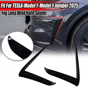 For 2025-up Tesla Model Y Gloss Black Front Side Air Vent Fog Light Molding Trim - Picture 1 of 13