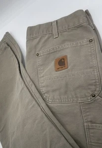 Pantalones Carhartt Doble Rodilla Marrón Lona Pato EE. UU. Union Labor 34x36 D136 DES - Imagen 1 de 8