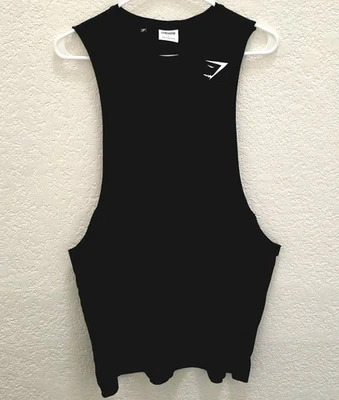 Camisa sin mangas negra Gymshark cuello redondo musculosa talla para hombre L grande con logotipo Foto 1 de 4