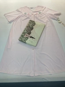 Vtg NWT SHADOWLINE ROBE PINK Sz MEDIUM 77318 Embroidered On Top MADE USA Elegant - Picture 1 of 18