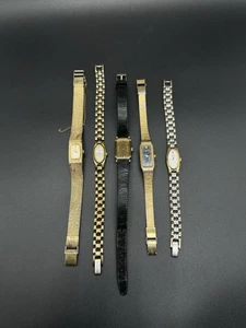 Citizen, Pulsar & Seiko Quartz Gold Tone Ladies Watches 5Pcs Untested - Picture 1 of 14