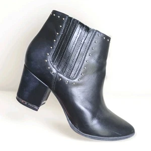 MICHAEL Michael Kors Gemma Studded Leather Ankle Bootie Charcoal Black Size 7 - Picture 1 of 9