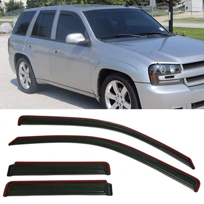 IN-CHANNEL Window Visors Sun Vent Rain Guard Fit Chevrolet TrailBlazer 2002-2009 - Image 1 of 4