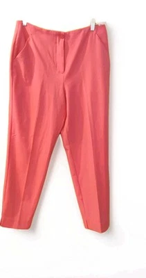 Worthington Slim Ankle Coral  Dress Pants Flat Front Womens 12 NEW - Imagem 1 de 4