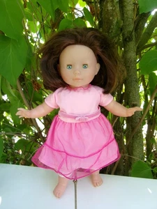 Vintage Poupée Corolle 1994 fille brune cheveux mi-long 36 cm robe rose tulle - Picture 1 of 6