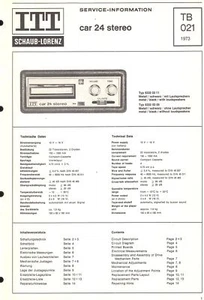 ITT Original Service Manual für car 24 stereo - Picture 1 of 1