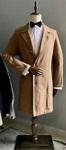 NEW Exceptional Custom 100% Cashmere Camel Kiton Overcoat Size 40R US/50R IT - Picture 1 of 14