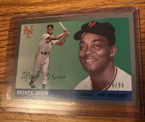 2020 Topps Archives 1955 Topps Silver /99 Monte Irvin #97 HOF RARE - Picture 1 of 3