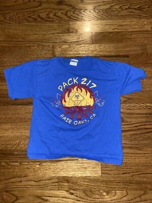 Camiseta Vintage Gildan Cub Scouts Estampa Gráfica Fair Oaks, Califórnia Tamanho Juventude P - Imagem 1 de 4