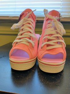 open toe sneaker heels