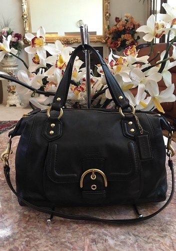 BORSA A TRACOLLA COACH CAMPBELL IN PELLE NERA BORSA CONVERTIBILE F24690 $378 RARA